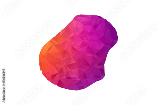 Nauru Map - Polygon Style Vector Illustration in Orange and Pink Gradient, Low Poly Geometric Design, Isolated on White Background for Infographics and Education.