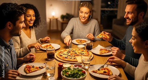 Family and friends sharing a meal.