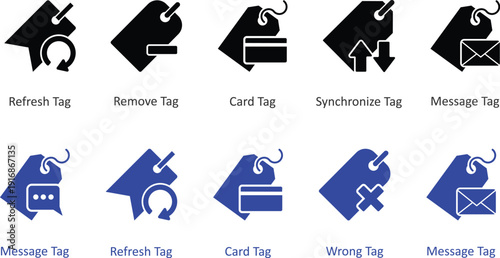 E-commerce Tag and Label Icon Set
