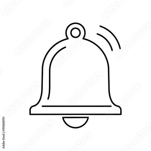 A ringing notification bell symbol is drawn with simple black lines indicating an alert or message received.