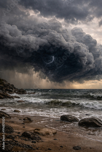 storm clouds over the sea