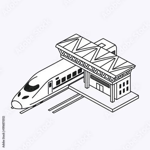 High Speed Train at Station Platform.