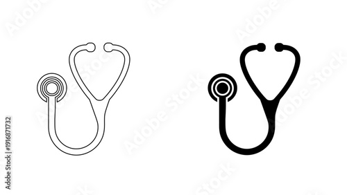 Stethoscope icon for medical checkup and healthcare professional service