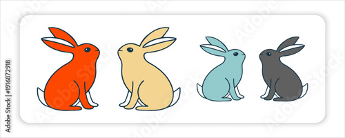 Hand-Drawn Flower with Text Labels Birth April Month Flowers with Eggs, Birds, Cartoon Bees, Flourish,  Rabbits, Script