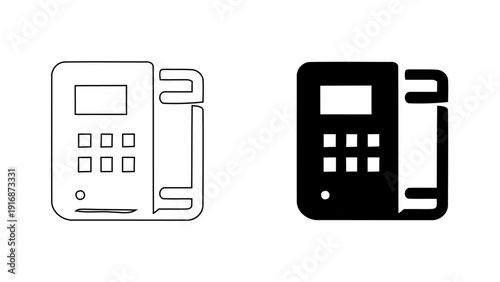 Office telephone icon for business communication and customer support