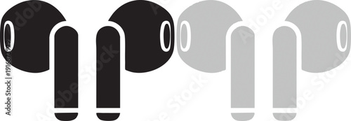 Wireless earbuds icon. modern Bluetooth earphones for music listening. portable audio device for communication