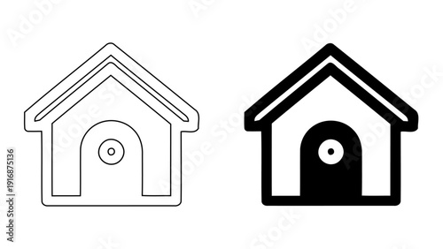 Home house icon for website navigation and real estate homepage