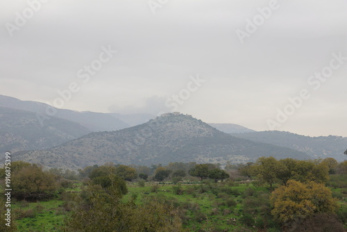 Landscape view of a hillside in the Sierra Nevada, Spain