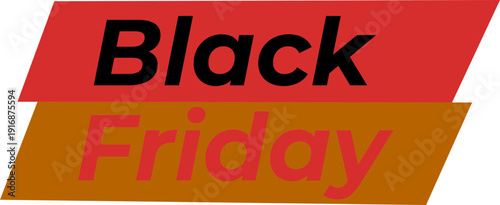 Black Friday sale badges and discount labels icon collection in red and yellow colors isolated on white background, shopping promotion tags, sale stickers, ecommerce banner.