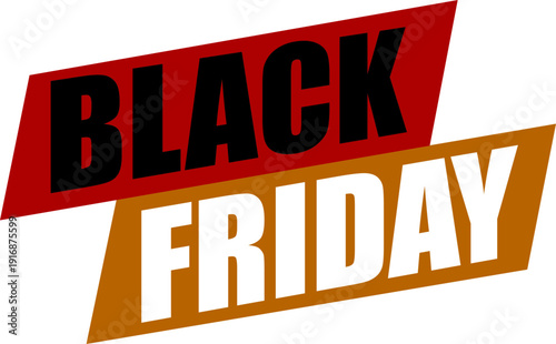 Black Friday sale badges and discount labels icon collection in red and yellow colors isolated on white background, shopping promotion tags, sale stickers, ecommerce banner.