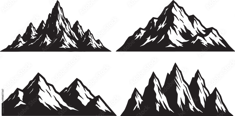 Fototapeta premium set of mountain silhouettes