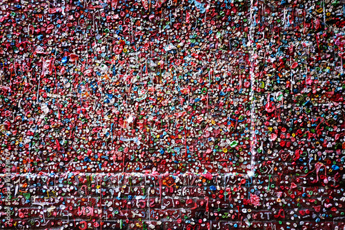 Seattle Famous Gum Wall in Post Alley Tourist Destination in the
