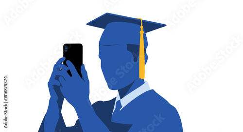 Graduation Student Taking Selfie With Smartphone
