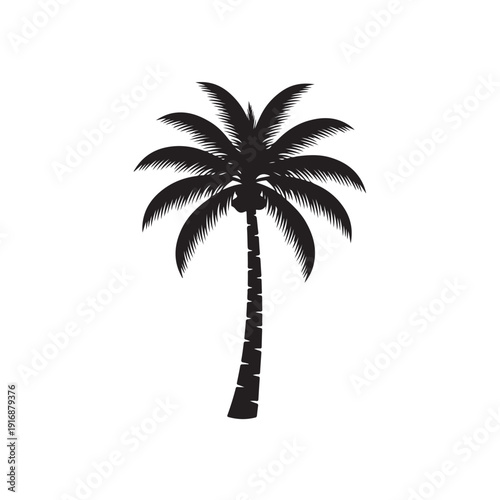 Palm Tree Silhouette Tropical Coconut Tree Vector Illustration