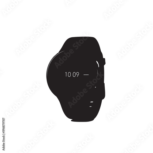 Smart Watch Silhouette Digital Wristwatch Icon Wearable Tech Vector