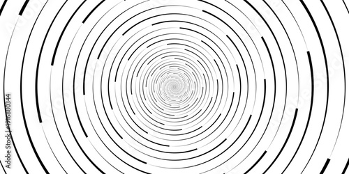 Psychedelic Warped Lines Optical Illusion Texture. Abstract Geometric Background Vector Design. Black and White Modern Pattern Op Art Illustration.