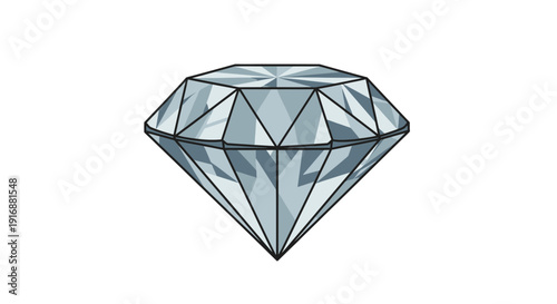 Sparkling Diamond Gemstone Isolated on White Background