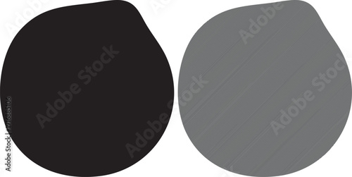 Black and grey abstract shapes in simple modern design with clean white background for graphic design