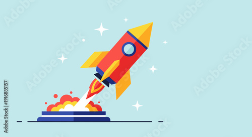 Rocket Launching into Space, Startup Concept