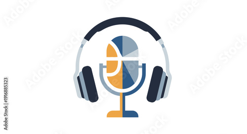 Podcast Microphone and Headphones Icon