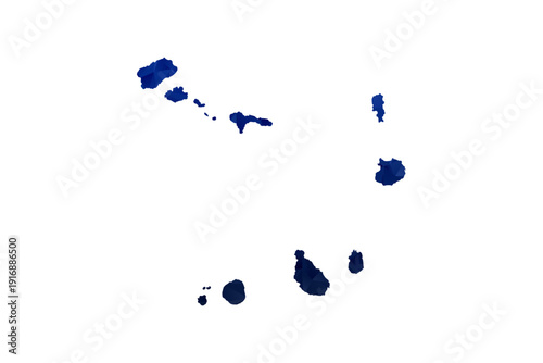 Cabo Verde Map - Polygon Style Vector Illustration in Dark Blue Gradient, Low Poly Geometric Design, Isolated on White Background for Infographics and Education.