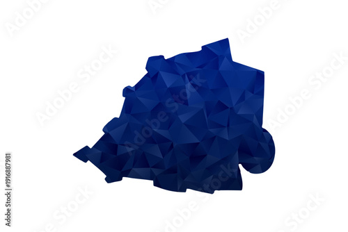 Holy See Map - Polygon Style Vector Illustration in Dark Blue Gradient, Low Poly Geometric Design, Isolated on White Background for Infographics and Education.