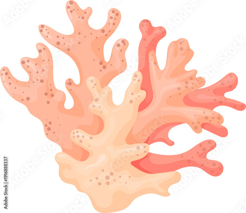 Exotic underwater branch. Reef coral polyp icon