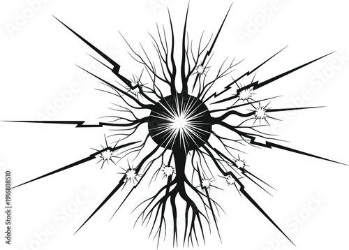 Black Neuron Explosion white nervous system