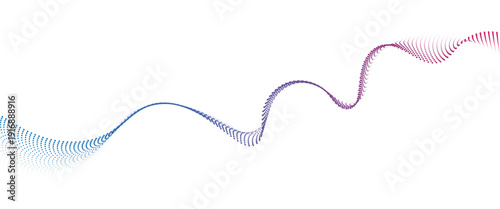 Flowing Dot Wave halftone gradient pattern on transparent background
