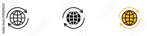 Global connectivity icon vector set. Network symbol for international business, worldwide logistics, and earth communication. Vector Illustration.