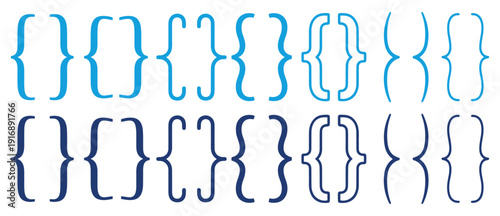 bracket typography symbol icon set