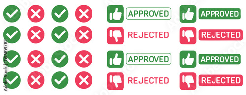 approved rejected check mark icons