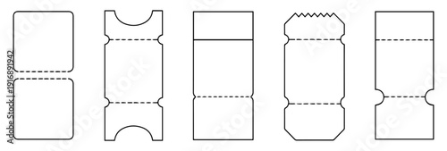 ticket coupon pass icon set