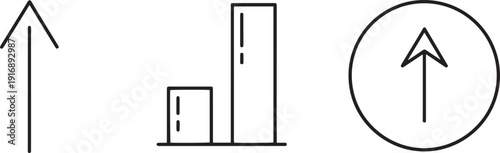 Professional Clean and Simple Business Growth Icon Vector Set