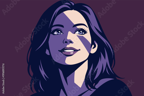 Woman looking up with hope, face illuminated by light, embracing optimism and future