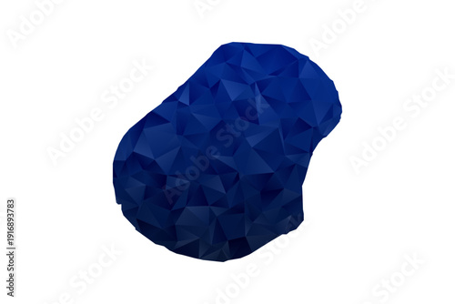 Nauru Map - Polygon Style Vector Illustration in Dark Blue Gradient, Low Poly Geometric Design, Isolated on White Background for Infographics and Education.