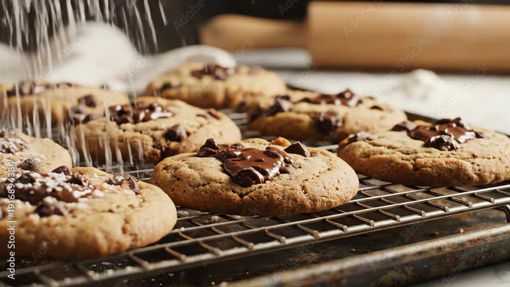 custom made wallpaper toronto digitalFreshly baked chocolate chip cookies cooling on a rack