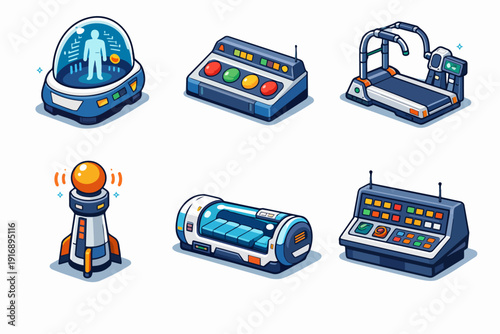 Futuristic technology and science fiction gadgets for advanced research and development