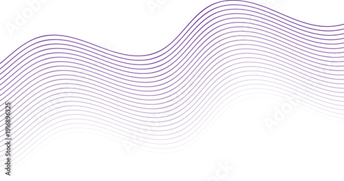 Abstract purple and white wavy lines forming a gradient pattern background wave