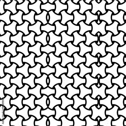 black and white seamless pattern with hexagons