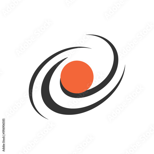 milky way galaxy logo icon in a minimalist circular style, representing cosmic rank titles for space exploration games and futuristic apps.