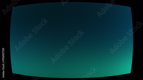 Tableau sur toile Retro CRT monitor screen with green gradient and scanlines on black background f