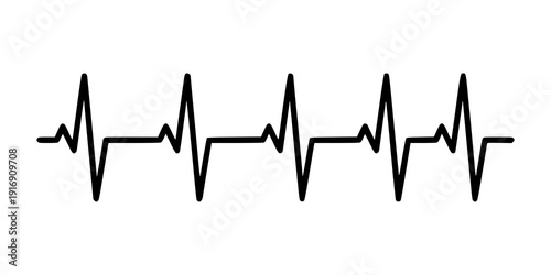 Minimal ECG heartbeat line icon representing pulse monitoring and medical health. Ideal for healthcare apps, hospital systems, emergency services, and modern flat vector UI design.
