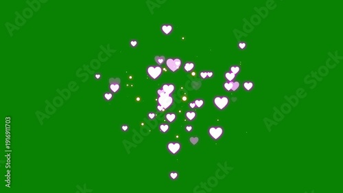 Wallpaper Mural colorful heart shape animation effect motion, colorful pink hearts background floating upward, love symbol romantic flying hearts seamless loop for wedding and Valentine projects on green screen 4K Torontodigital.ca