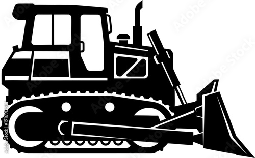 Bulldozer construction vehicle heavy equipment silhouette