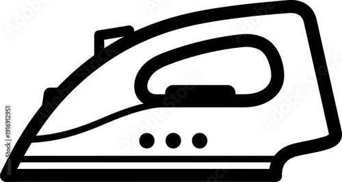 Simple line drawing of a household electric iron