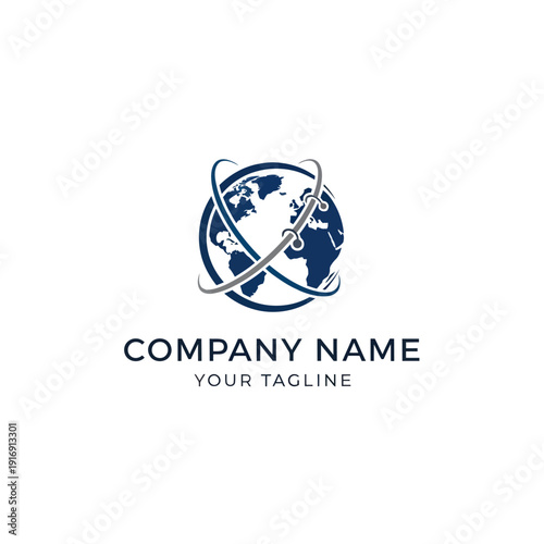 Global Network Logo Design Template.