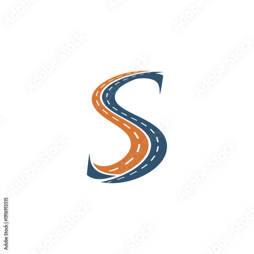 Stylized Letter S Roadway Design Element.