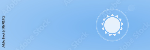 Sonne Icon Header Blau Vektor Illustration mit Copy Space und svg unter 60 kB