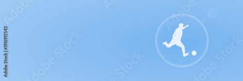 Fussball Spieler Header Blau Vektor Illustration mit Copy Space und svg unter 60 kB